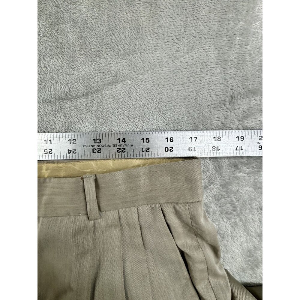Ballin Pleated Pants Wool Silk Dress Mens 35 Preppy Educore Cuff Trousers - Picture 8 of 11